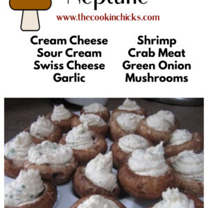 stuffed mushrooms with cream cheese, crab, and shrimp