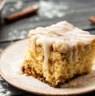 Cinnamon Roll Cake - The Cookin Chicks