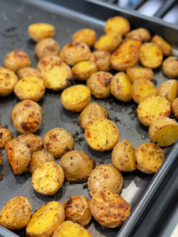 diced, roasted potatoes that are seasoned and tender