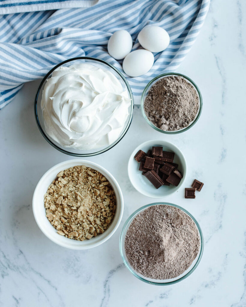 all the ingredients needed to make S'mores Trifle.