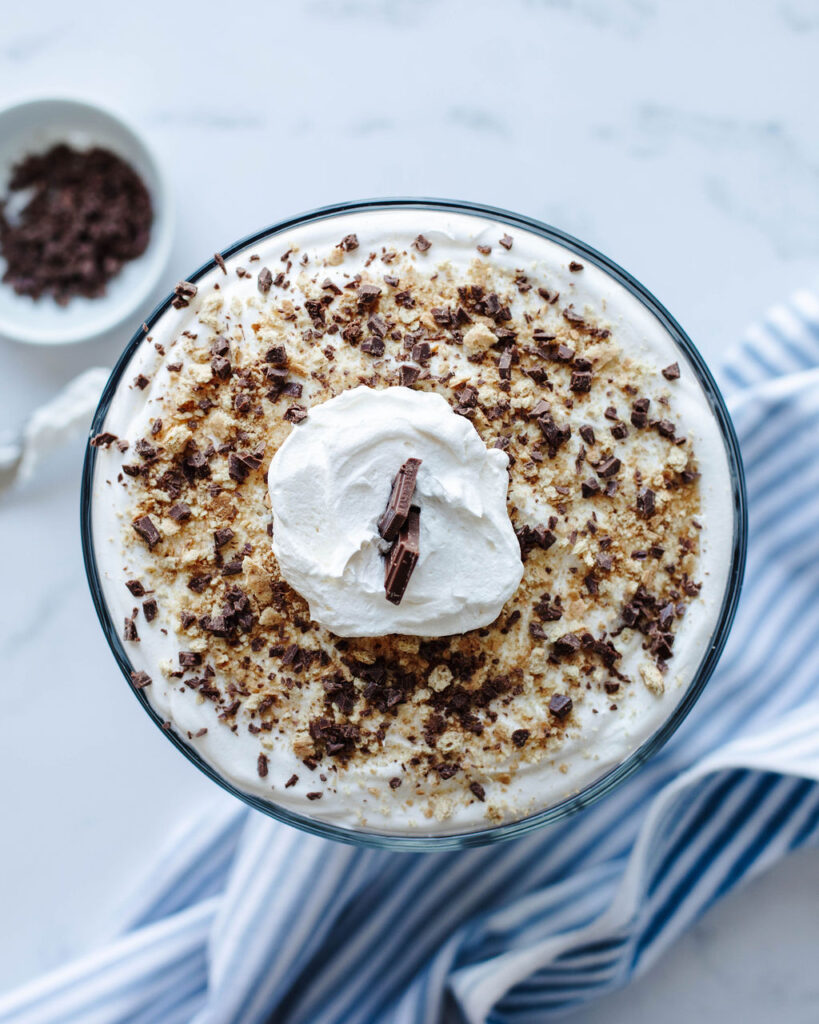 a S'mores Trifle ready to serve.