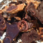 salted caramel poured over pretzels and broken into small pieces for caramel bark