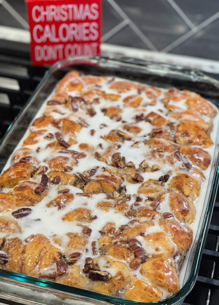 breakfast casserole with all the flavors of cinnamon rolls and french toast