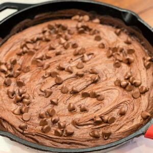 chocolate brownie cooked entirely from scratch
