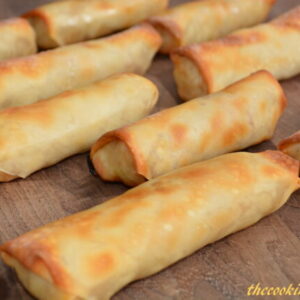 Delicious golden egg rolls