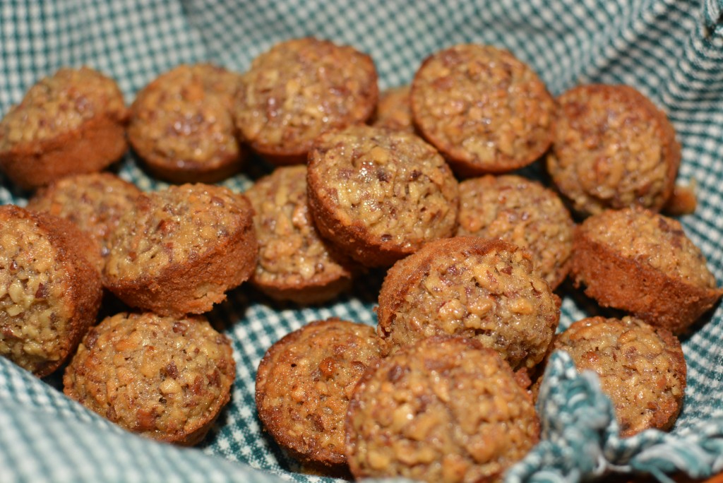 using only 5 ingredients, pecan pie mini muffins are fluffy and flavor packed