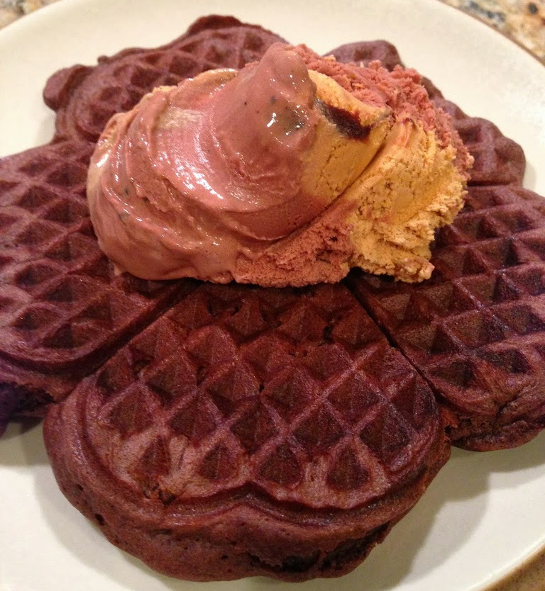 fluffy waffles using cake mix to enjoy as a dessert or breakfast treat