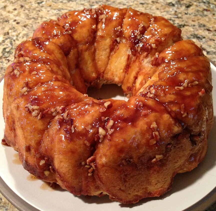 fluffy cinnamon coated biscuits cooked in a bundt pan to create a ooey, gooey, sticky cinnamon roll