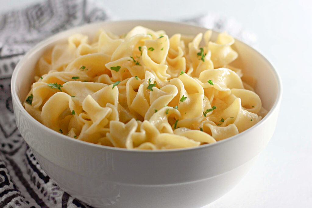 a serving of tender noodles inside ready to enjoy.