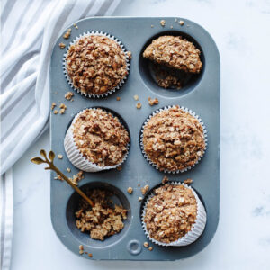 healthy baked applesauce muffins ready to serve.