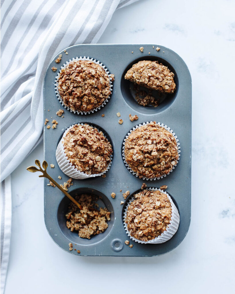 healthy baked applesauce muffins ready to serve.