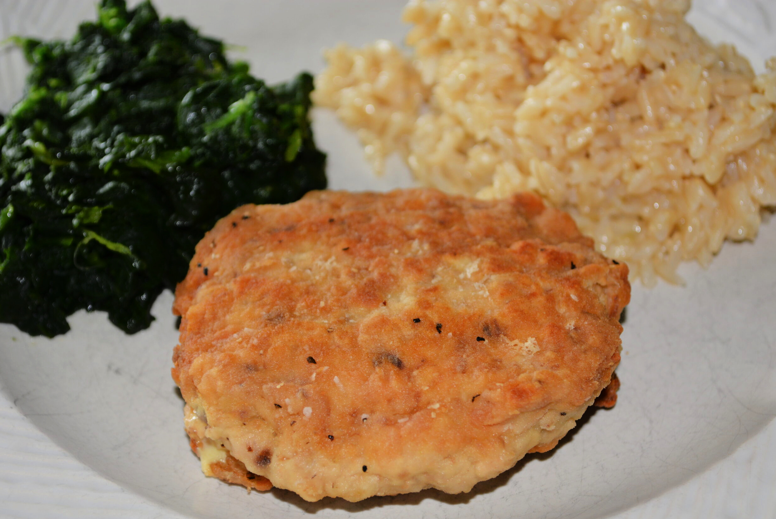 salmon croquettes and rice