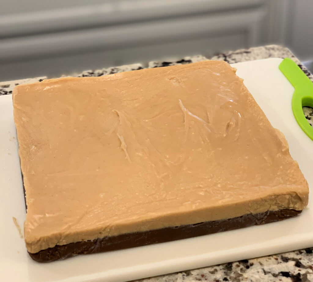 two layers of fudge combined