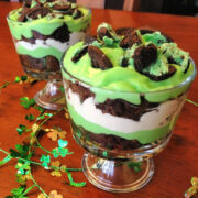 St. Patrick's Day Brownie Trifle - The Cookin Chicks