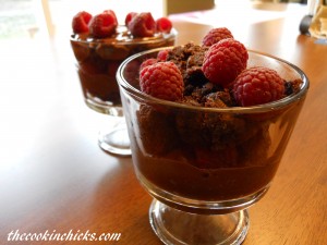 chocolate raspberry brownie parfait