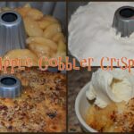 apple pie filling with bisquick on top to form a shortcut cobbler