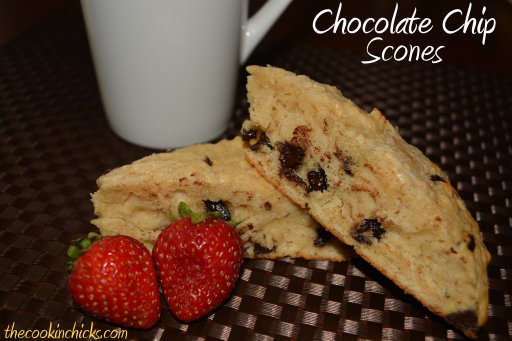 chocolate chips throughout a tender and perfectly sweetened scone