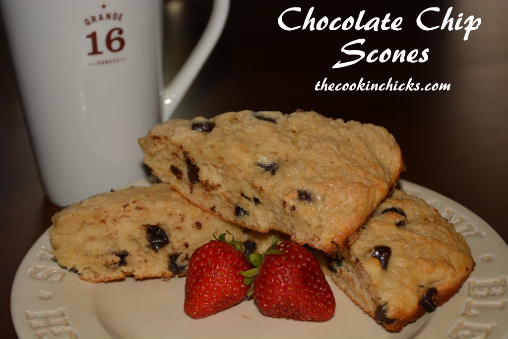 sweet, fluffy scones with just the right amount of chocolate chips throughout