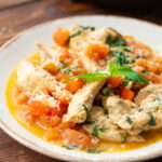 tender chicken, tomatoes, and combined into a flavorful meal option