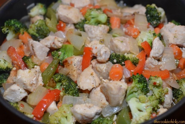tender chicken and vegetable in an italian dressing