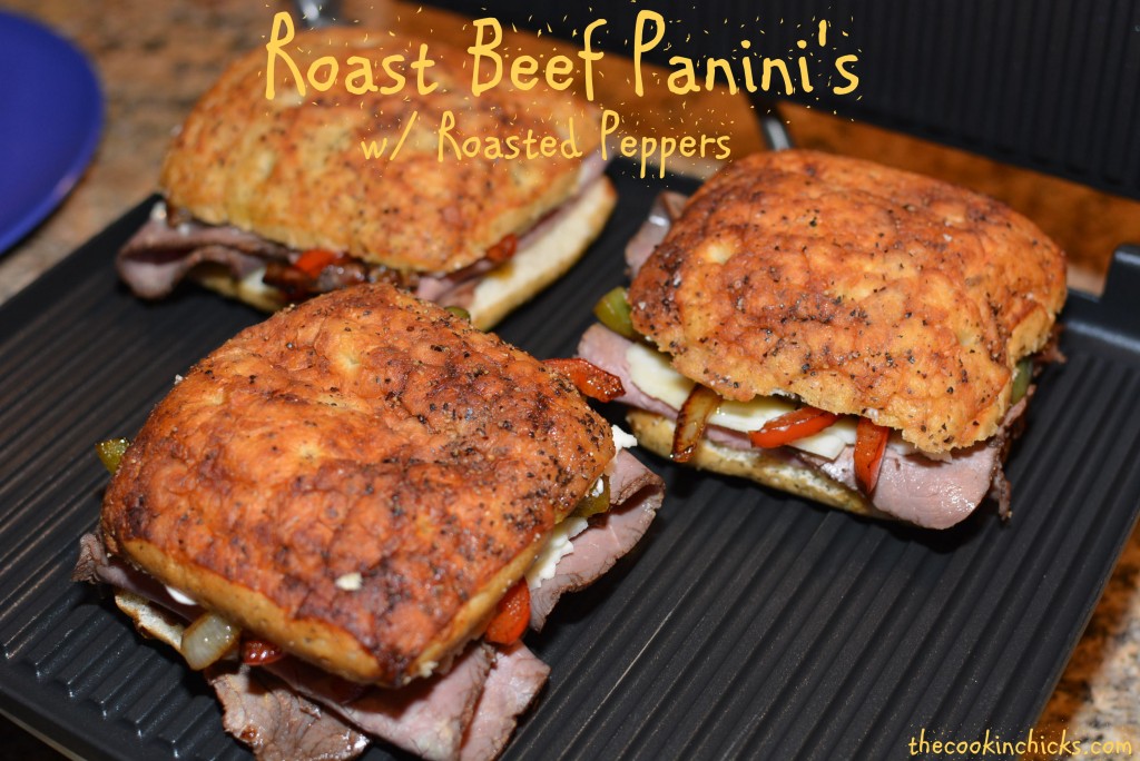 roast beef panini’s w/ roasted peppers