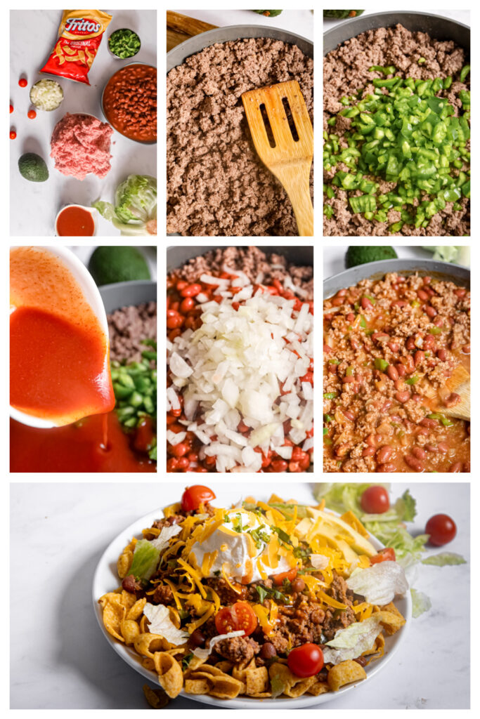 step by step on making California taco.