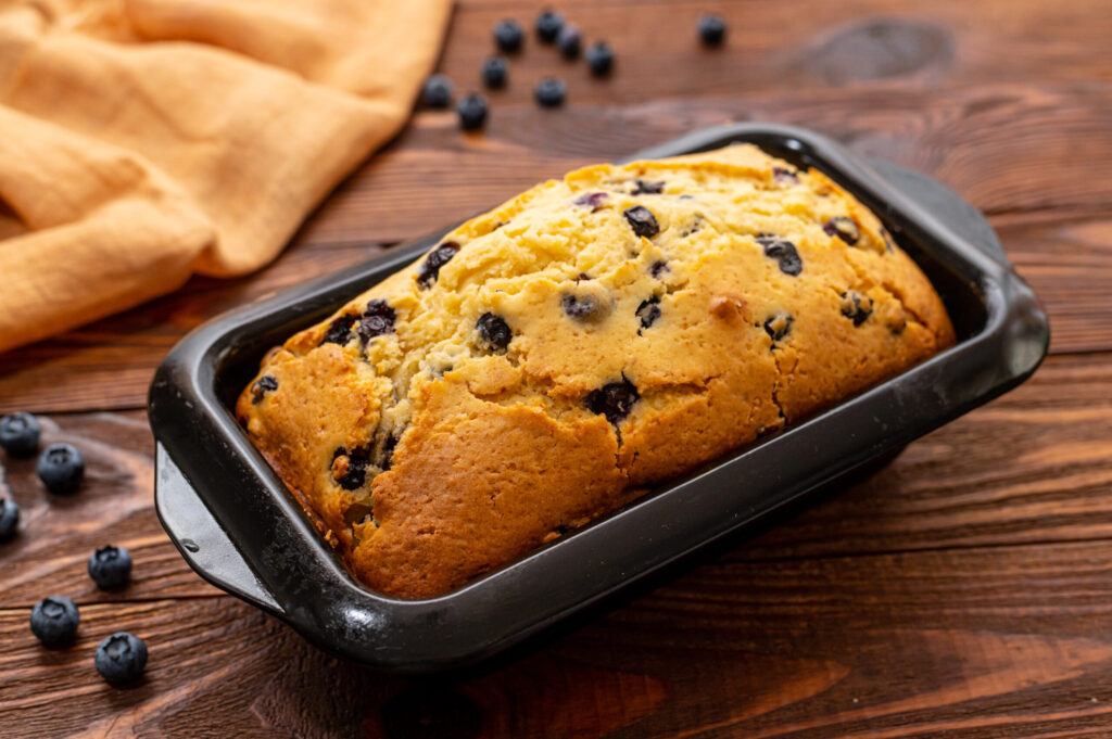 juicy berries throughout a moist, fluffy bread