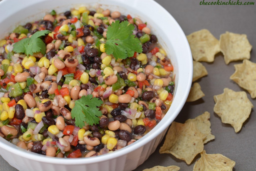 texas caviar is a salad of black-eyed peas lightly pickled in a vinaigrette-style dressing, often eaten as a dip accompaniment to tortilla chips.