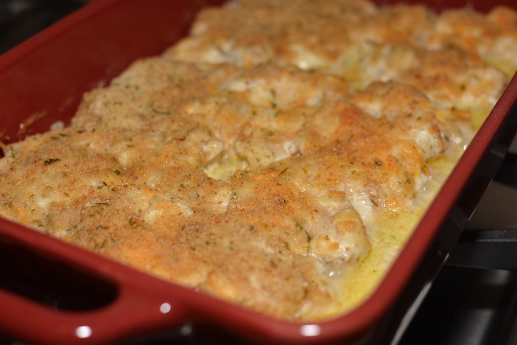 creamy ranch sauce smothered over chicken and baked