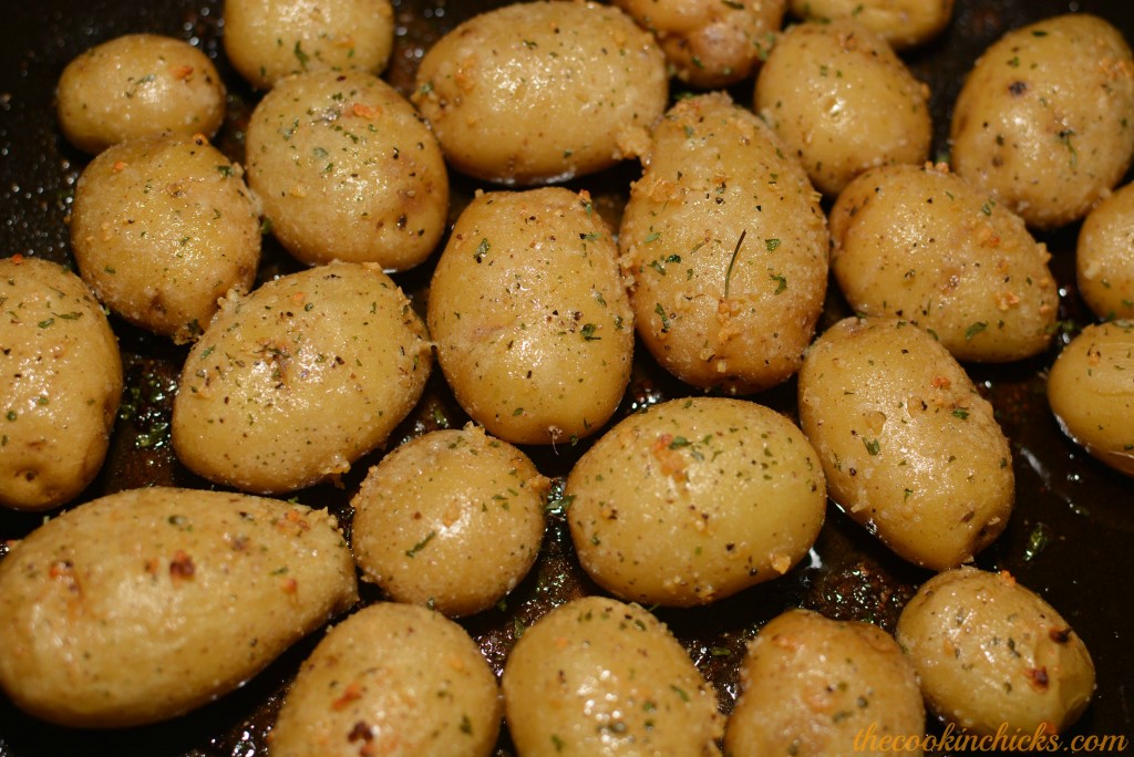 tender potatoes roasted in garlic, ranch, and parmesan
