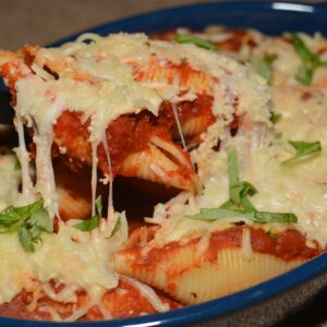cheesy stuffed pasta shells baked with all the flavors of lasagna