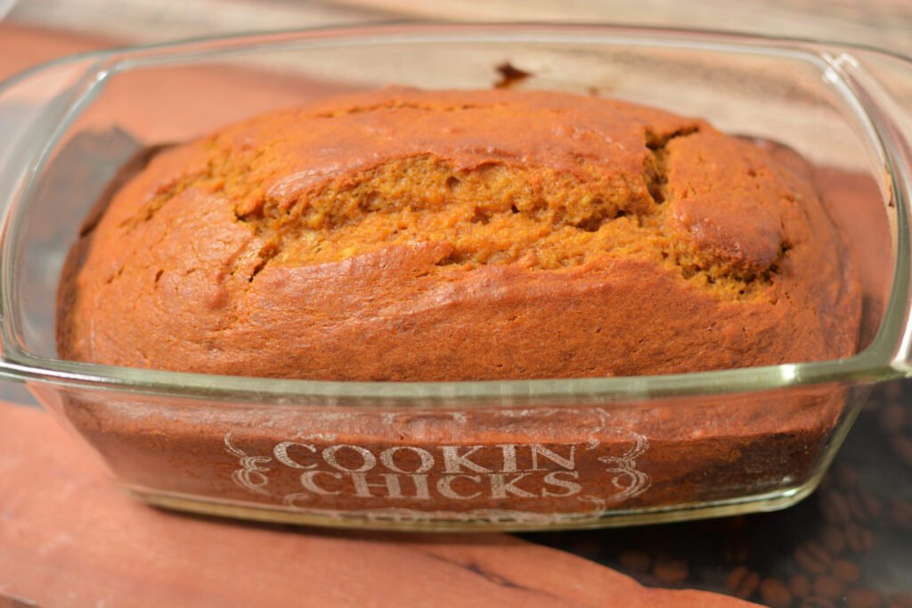 a loaf of pumpkin bread made with simple ingredients