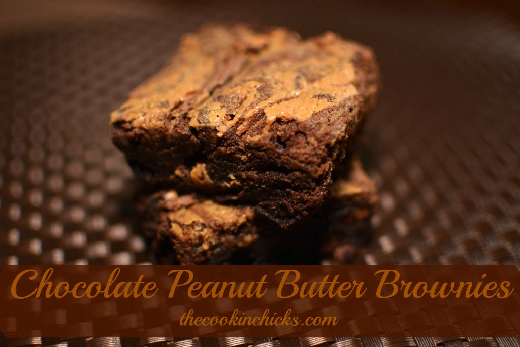 peanut butter swirled chocolate brownies
