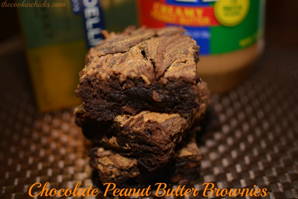 fudge like brownies with a peanut butter swirl throughout