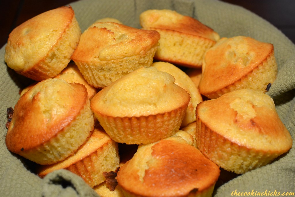 moist, fluffy cornbread muffins with green chiles throughout