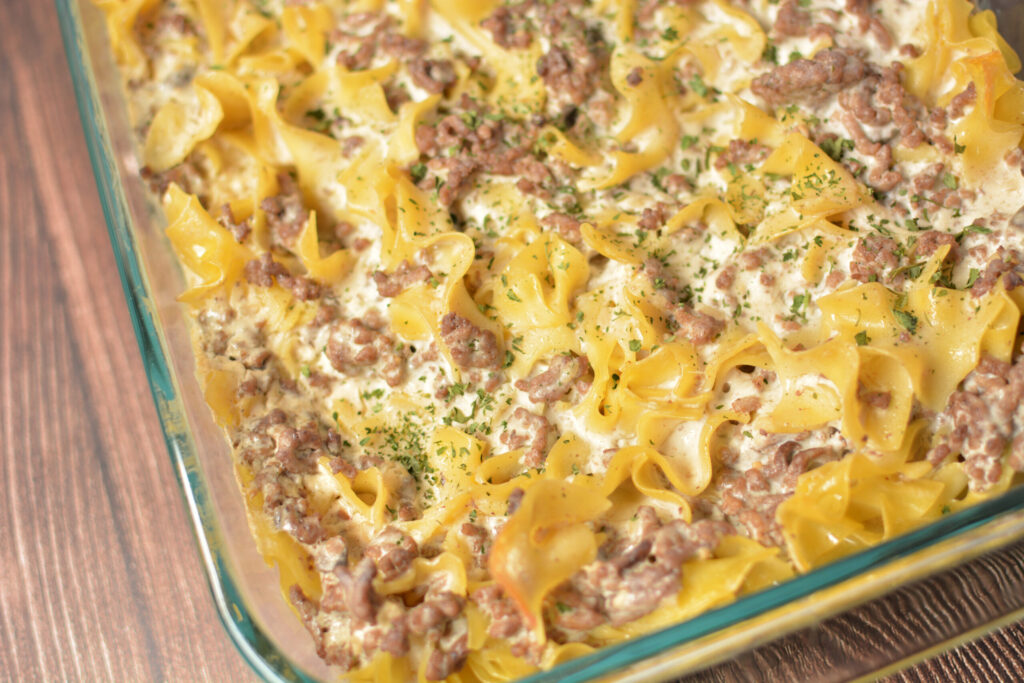 a creamy pasta dish baked and perfect for dinner