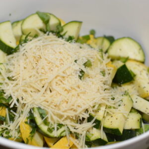 tender zucchini and squash combined into a cheesy casserole