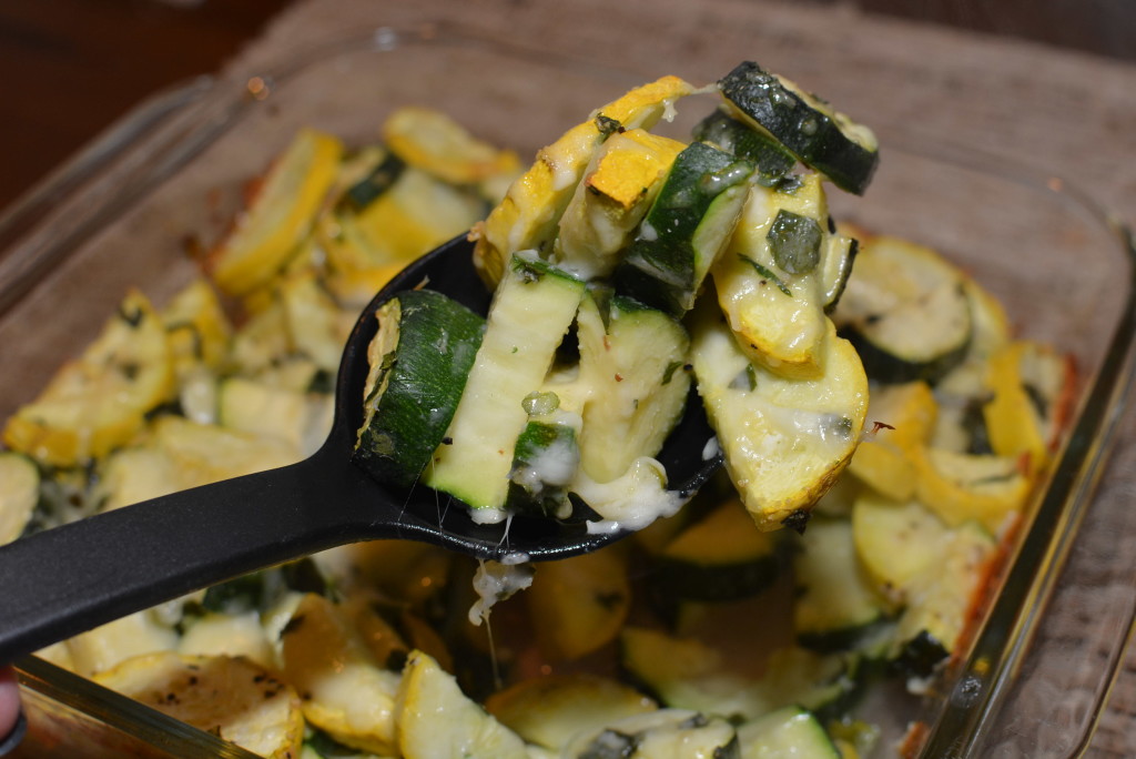 tender squash and zucchini baked with cheese