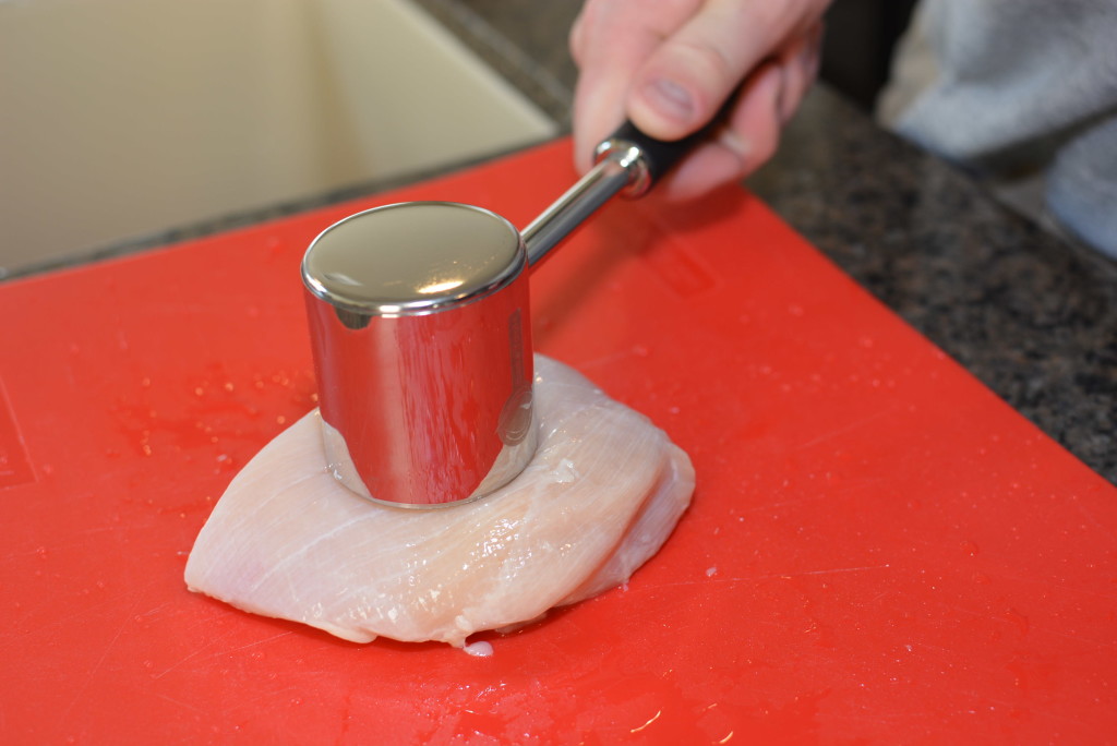 tenderizing the chicken prior to cooking