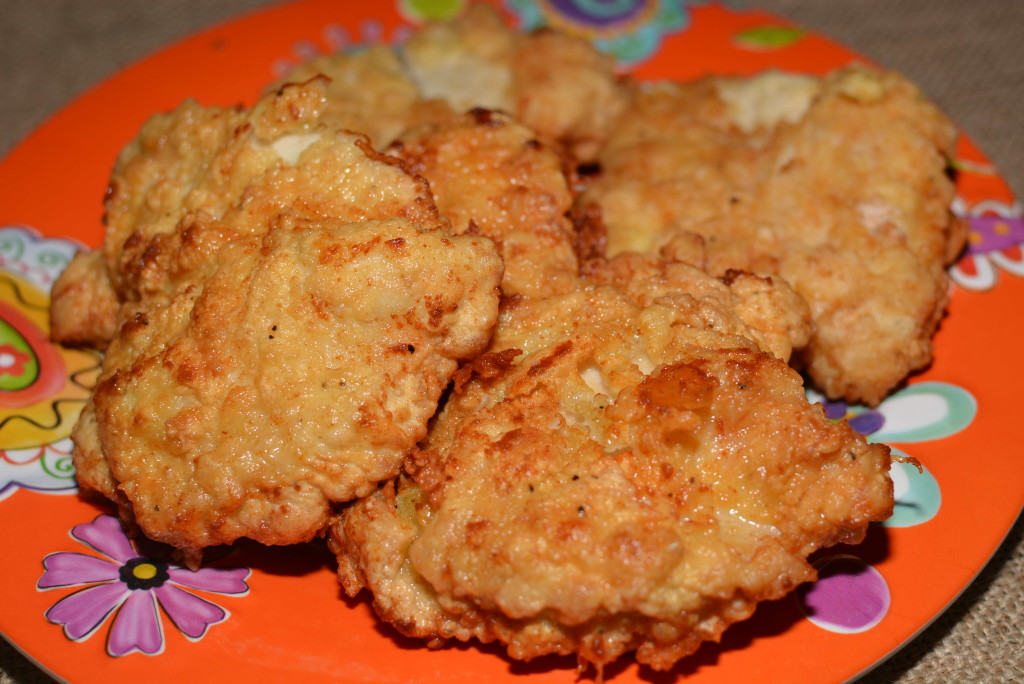 fried chicken with a crispy coating and juicy center