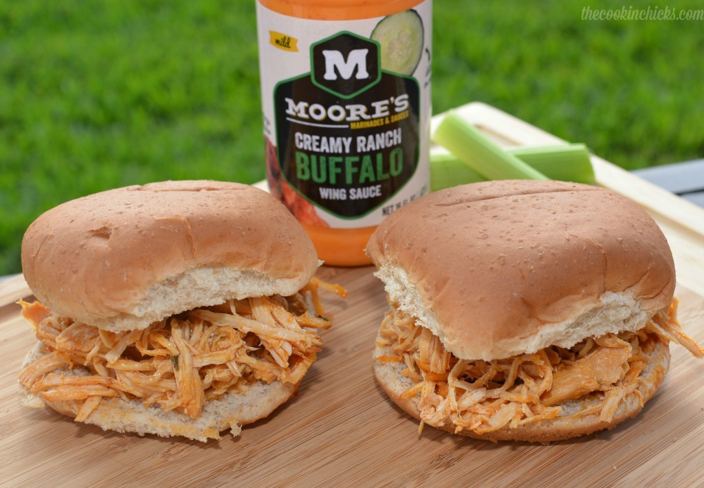 slow cooker buffalo ranch sandwiches