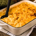 breadcrumbs topped over homemade macaroni and cheese