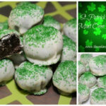 chocolate covered oreo balls decorated for st. patrick's day