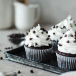 an easy to make dessert served with sprinkles on a black board.