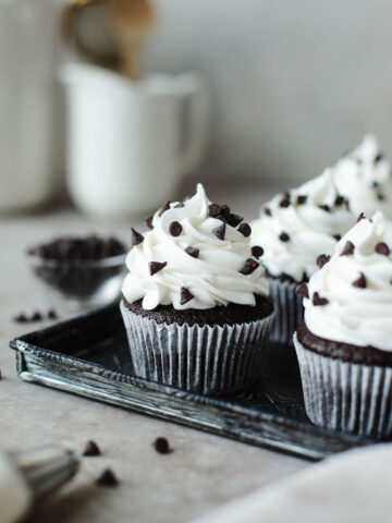an easy to make dessert served with sprinkles on a black board.