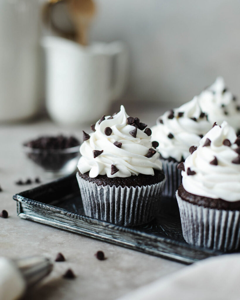 an easy to make dessert served with sprinkles on a black board.