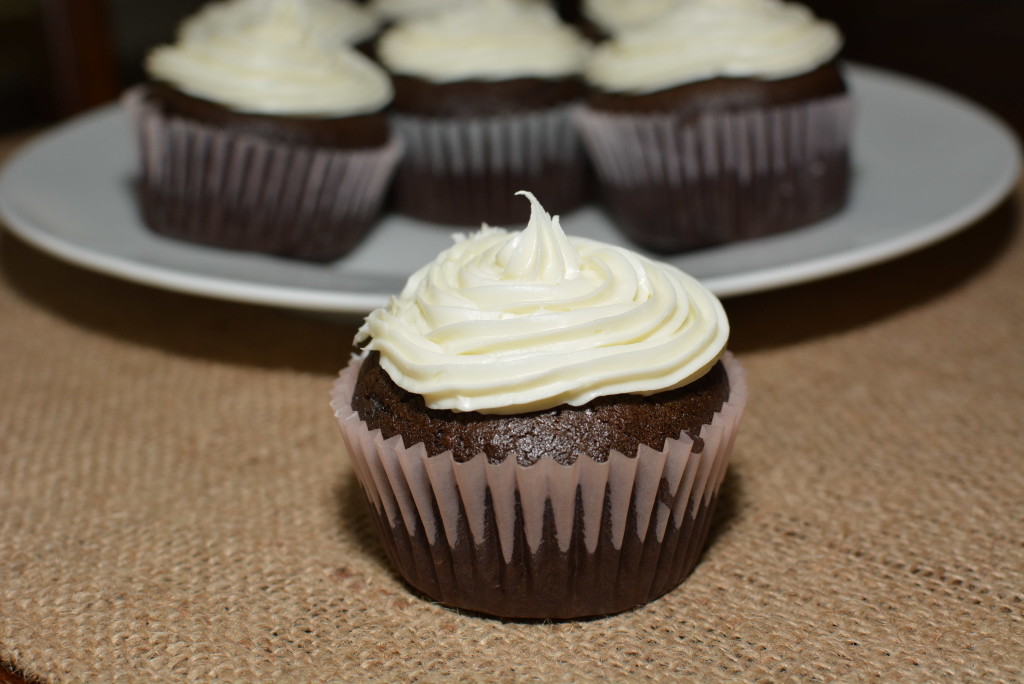 Frosted chocolate mayonnaise cupcakes!