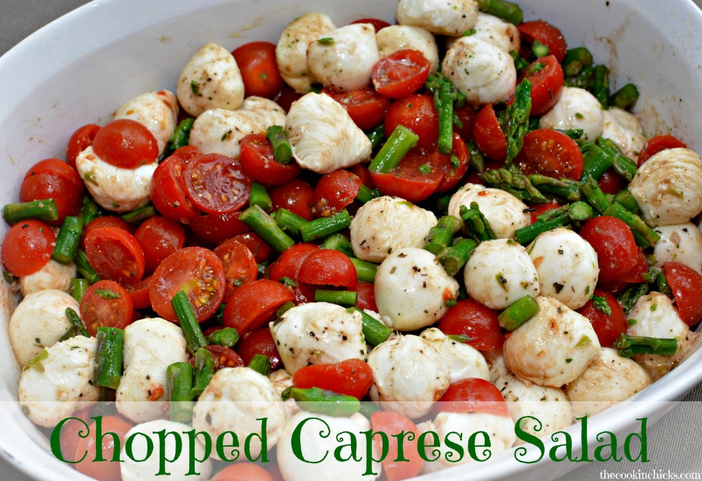 a chopped version of the classic caprese salad