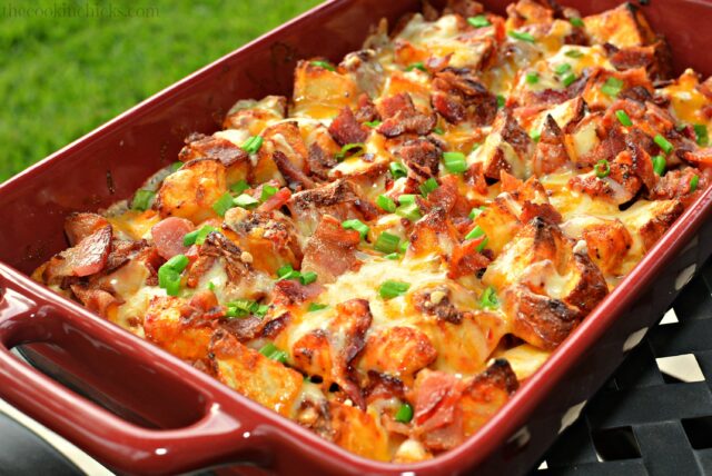 Loaded Chicken & Potato Casserole - The Cookin Chicks