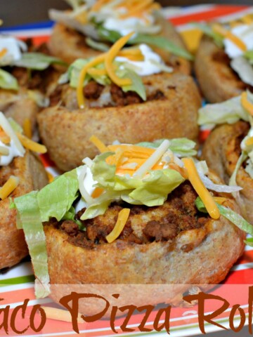 taco seasoned beef rolled into pizza crust and served with your favorite toppings